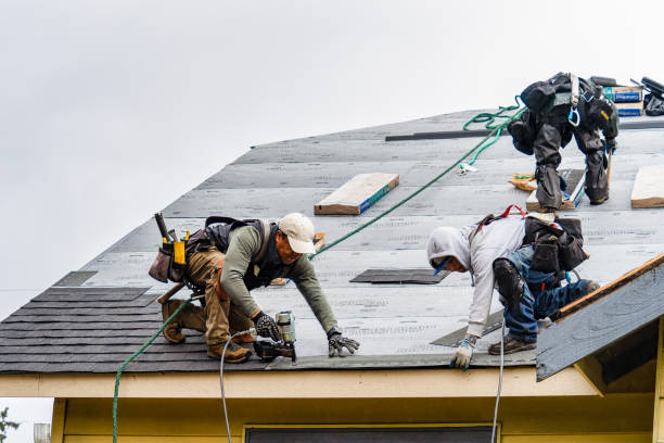 Professional Roof Installation technician working in Madison, CT
